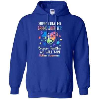 Supporting My Granddaughter Puzzle Autism Awareness Month-T-Shirt & Hoodie-Pullover Hoodie-Royal