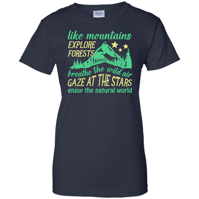 Like Mountains Explore Forests Breathe The Wild Air-T-Shirt & Hoodie-Women's T-Shirt-Navy