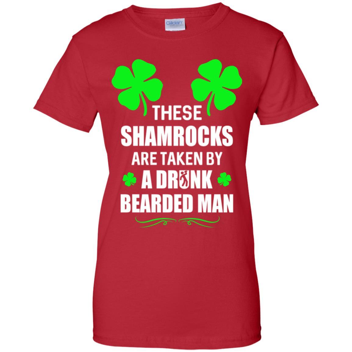 These Shamrocks Are Taken By A Drunk Bearded St Patrick Day-T-Shirt & Tank Top-Women's T-Shirt-Red