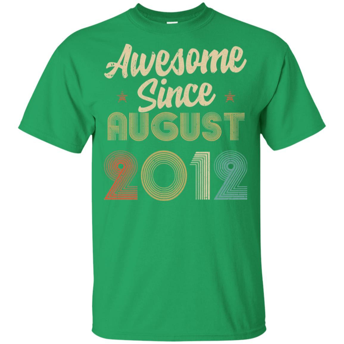 Awesome Since August 2012 Vintage 9th Birthday Gifts Youth-Youth Shirt-Youth T-Shirt-Irish Green