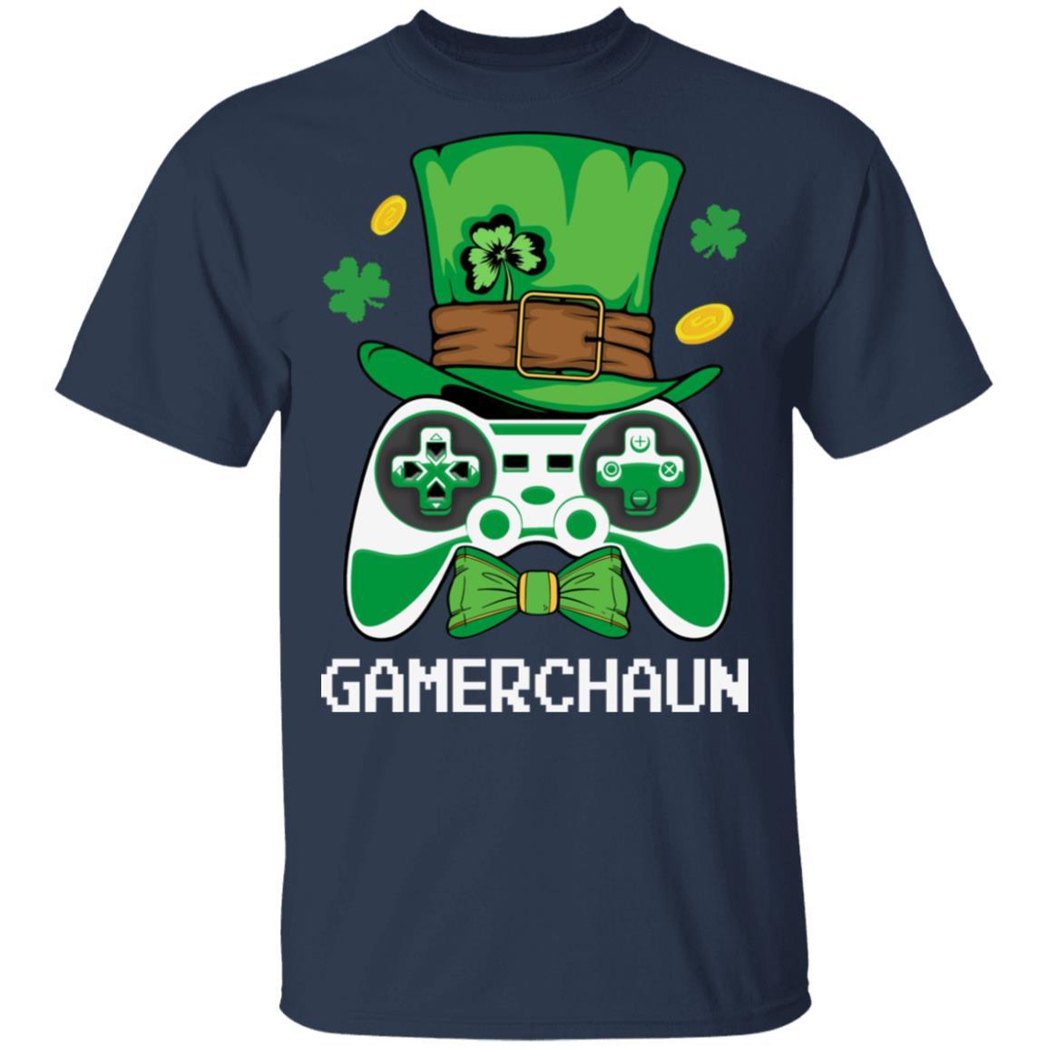 Video Game Leprechaun Costume St. Patrick's Day Kids Gift-T-Shirt & Hoodie-Classic T-Shirt-Navy