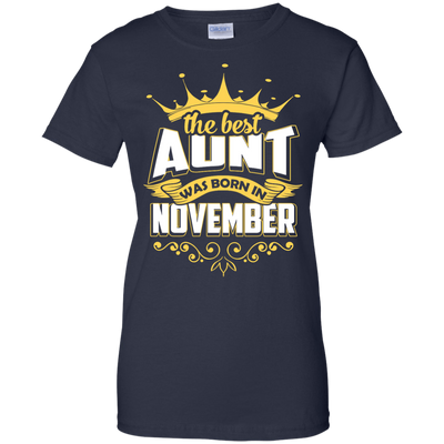 The Best Aunt Was Born In November-T-Shirt & Hoodie-Women's T-Shirt-Navy