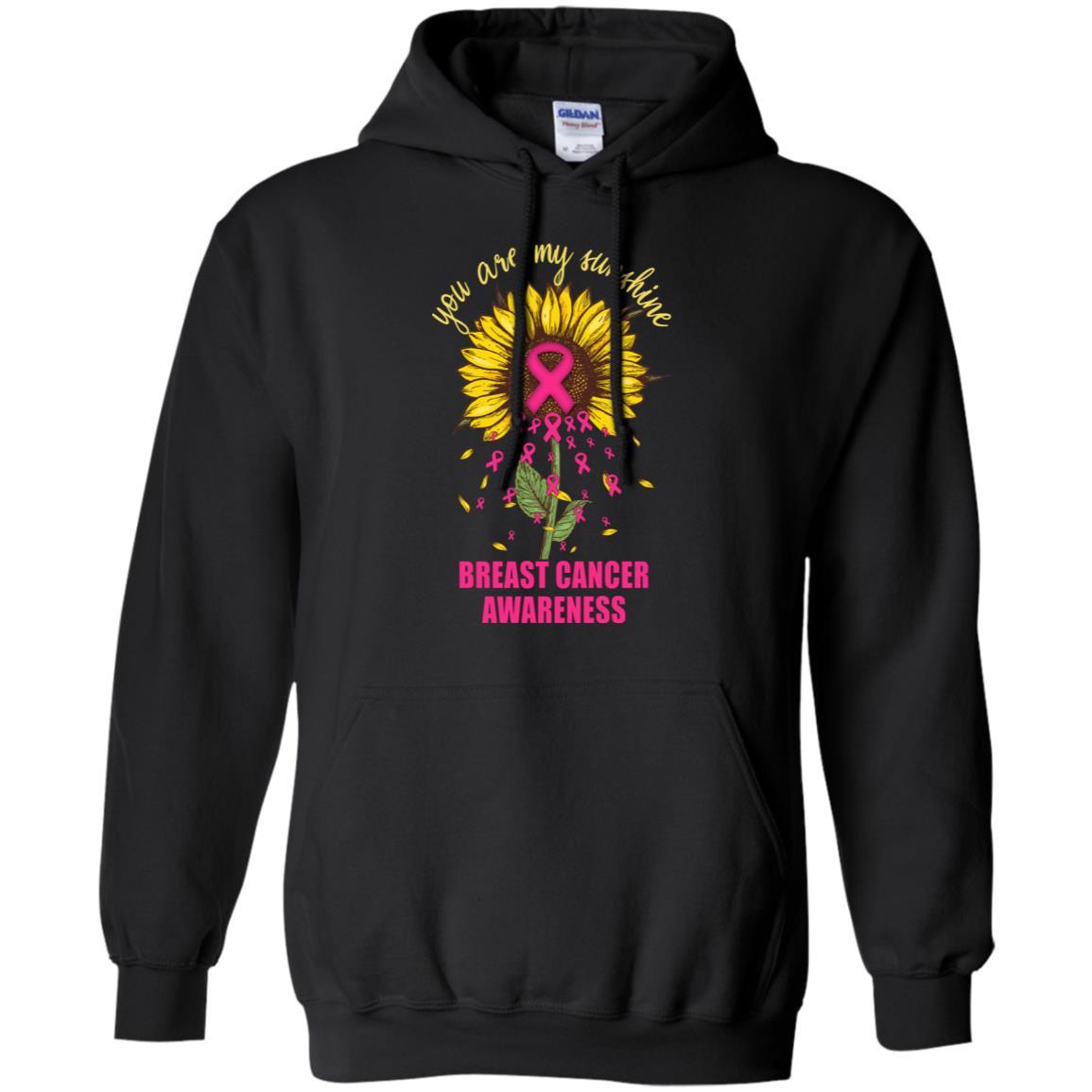 You Are My Sunshine Breast Cancer Awareness-T-Shirt & Hoodie-Pullover Hoodie-Black