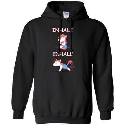 Yoga Unicorn Inhale Exhale-T-Shirt & Hoodie-Pullover Hoodie-Black