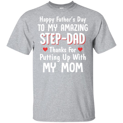 Happy Father's Day To My Amazing Step Dad Thanks-T-Shirt & Hoodie-Classic T-Shirt-Sport Grey