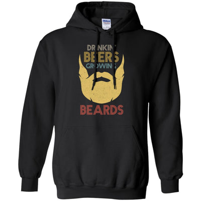 Vintage Funny Drinking Beers Growing Beards-T-Shirt & Hoodie-Pullover Hoodie-Black