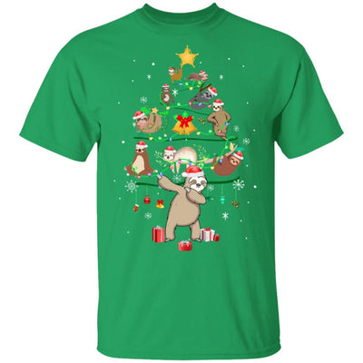Sloth Christmas Tree Lights Funny Sloth Xmas Gift-T-Shirt & Sweatshirt-Classic T-Shirt-Irish Green