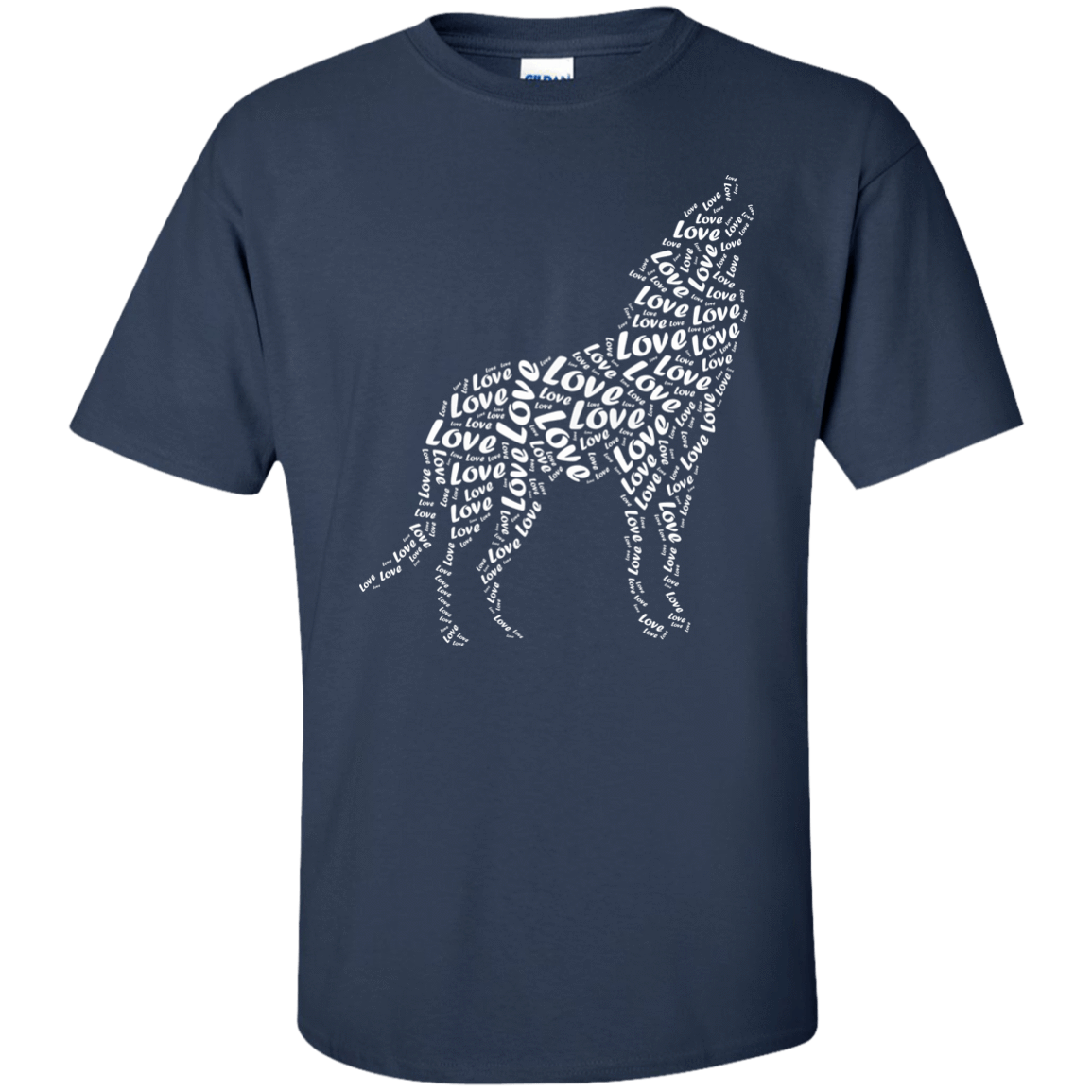I Love Wolf-T-Shirt & Hoodie-Classic T-Shirt-Navy