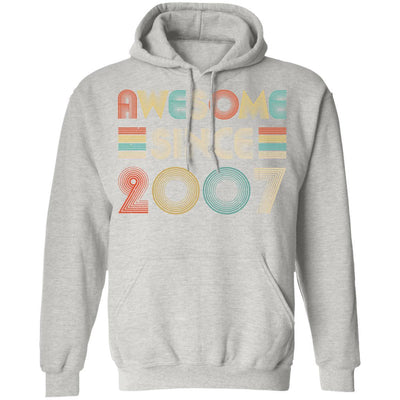 Awesome Since 2007 14th Birthday Gifts-T-Shirt & Hoodie-Pullover Hoodie-Ash
