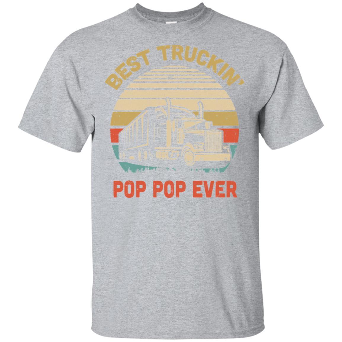 Vintage Best Truckin' Pop Pop Ever Fathers Day Gift-T-Shirt & Hoodie-Classic T-Shirt-Sport Grey