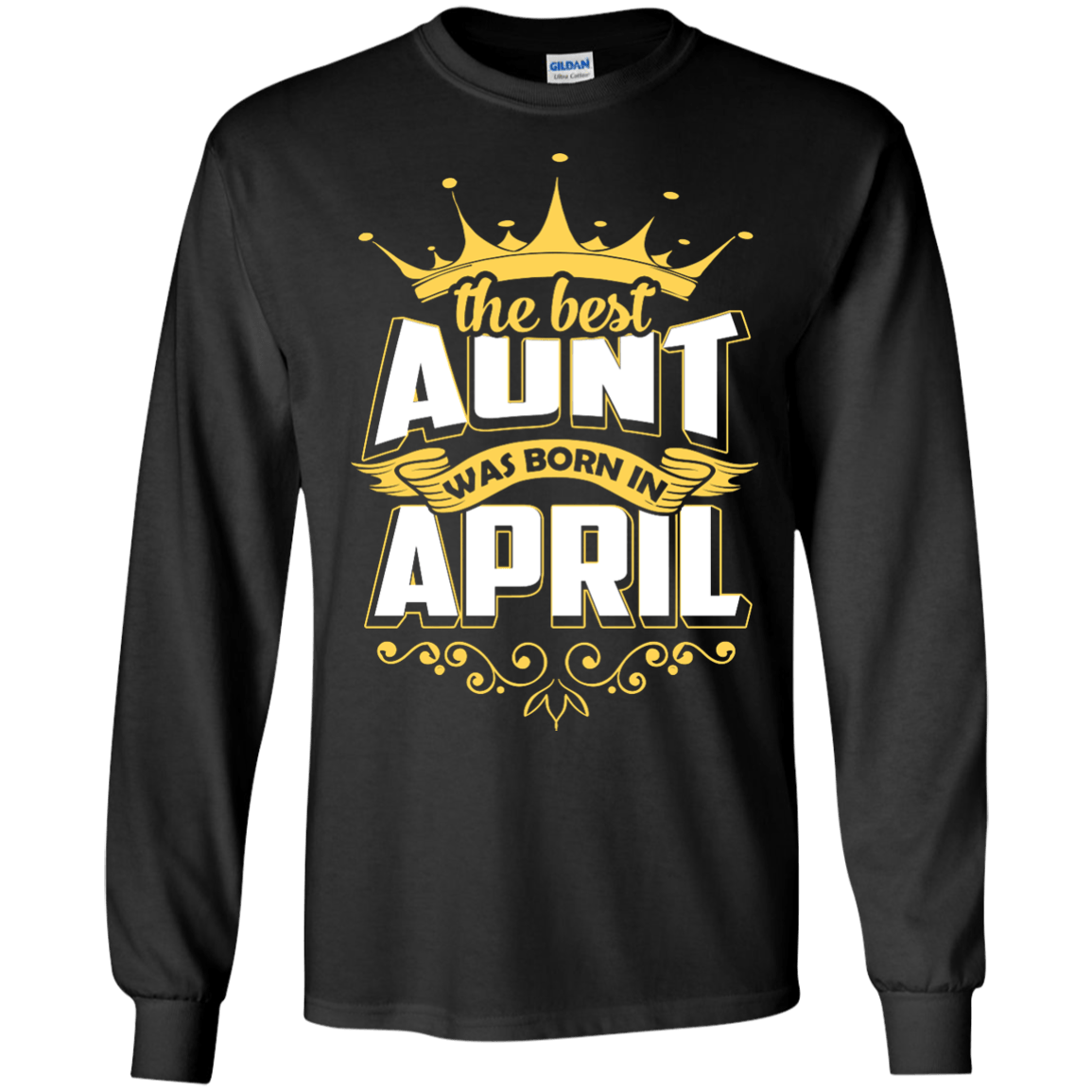 The Best Aunt Was Born In April-T-Shirt & Hoodie-Long Sleeve T-Shirt-Black