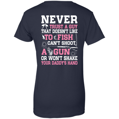 NEVER TRUST A GUY Doesn't Like To Fish-T-Shirt & Hoodie-Women's T-Shirt-Navy