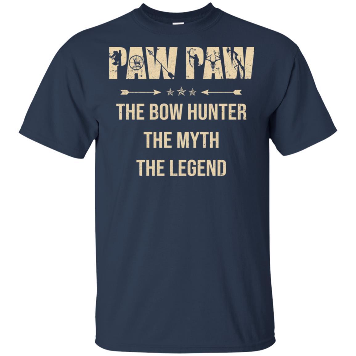 PawPaw The Bow Hunter The Myth The Legend Funny Hunting-T-Shirt & Hoodie-Classic T-Shirt-Navy