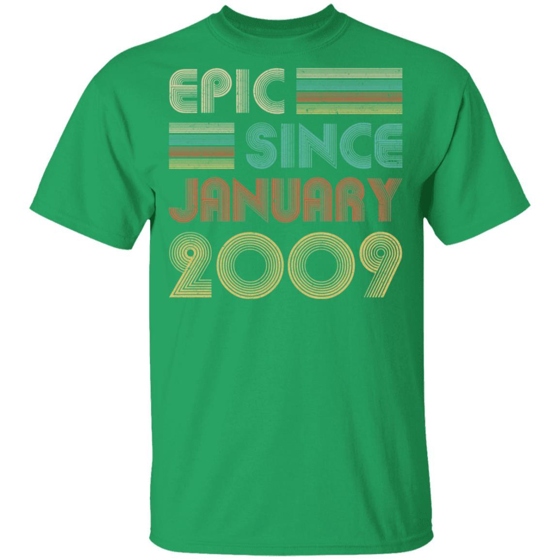 Epic Since January 2009 Vintage 12th Birthday Gifts Youth-Youth Shirt-Youth T-Shirt-Irish Green