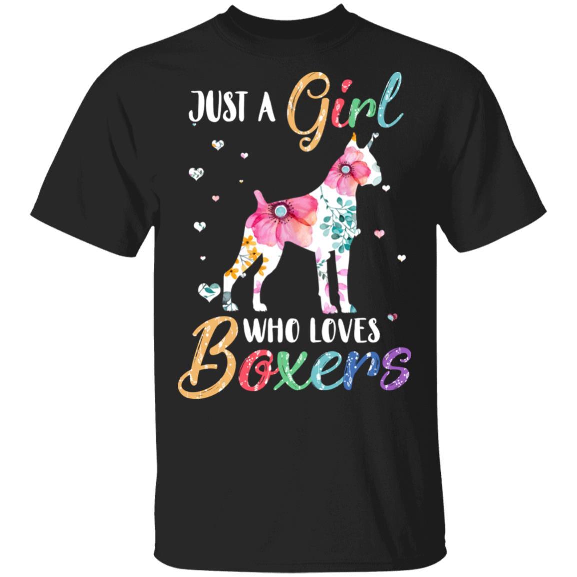 Just A Girl Who Loves Boxers Cute Boxer Lover-T-Shirt & Hoodie-Classic T-Shirt-Black