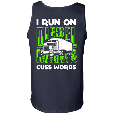 I Run On Diesel Caffeine And Cuss Words-T-Shirt & Hoodie-Unisex Tank-Navy