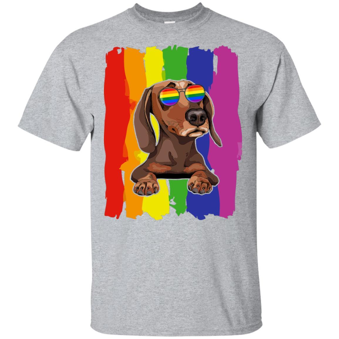 Funny Dachshund LGBT LGBT Pride Gifts-T-Shirt & Hoodie-Classic T-Shirt-Sport Grey