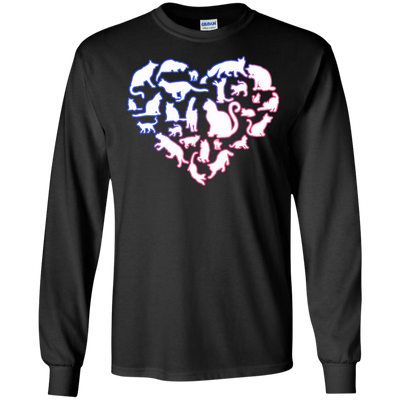 I Love My Cat Love Cats-T-Shirt & Hoodie-Long Sleeve T-Shirt-Black