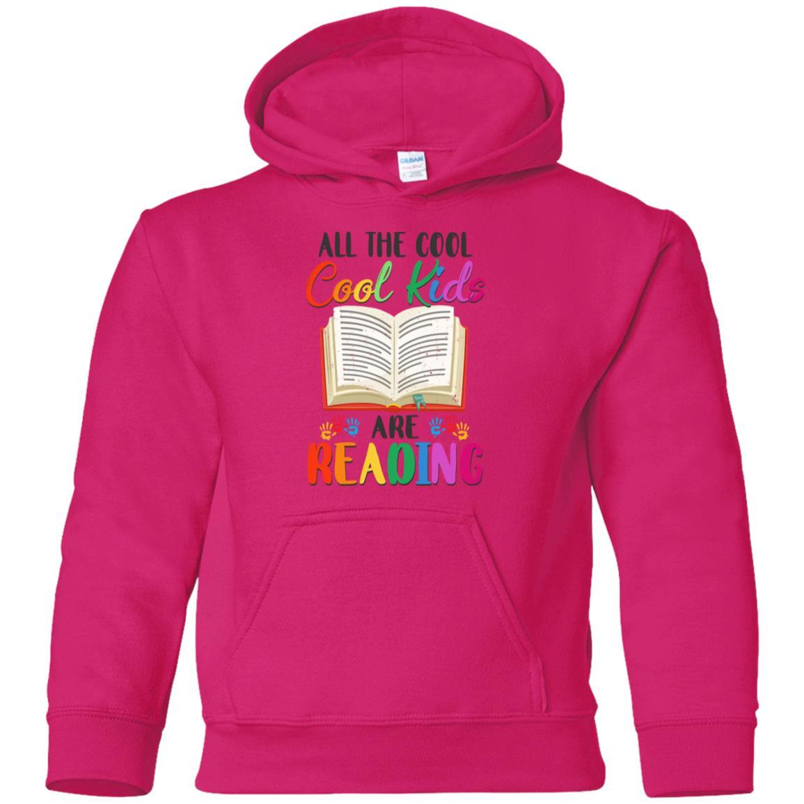 All The Cool Kids Are Reading Book Lover Gifts Youth-Youth Shirt-Youth Pullover Hoodie-Heliconia