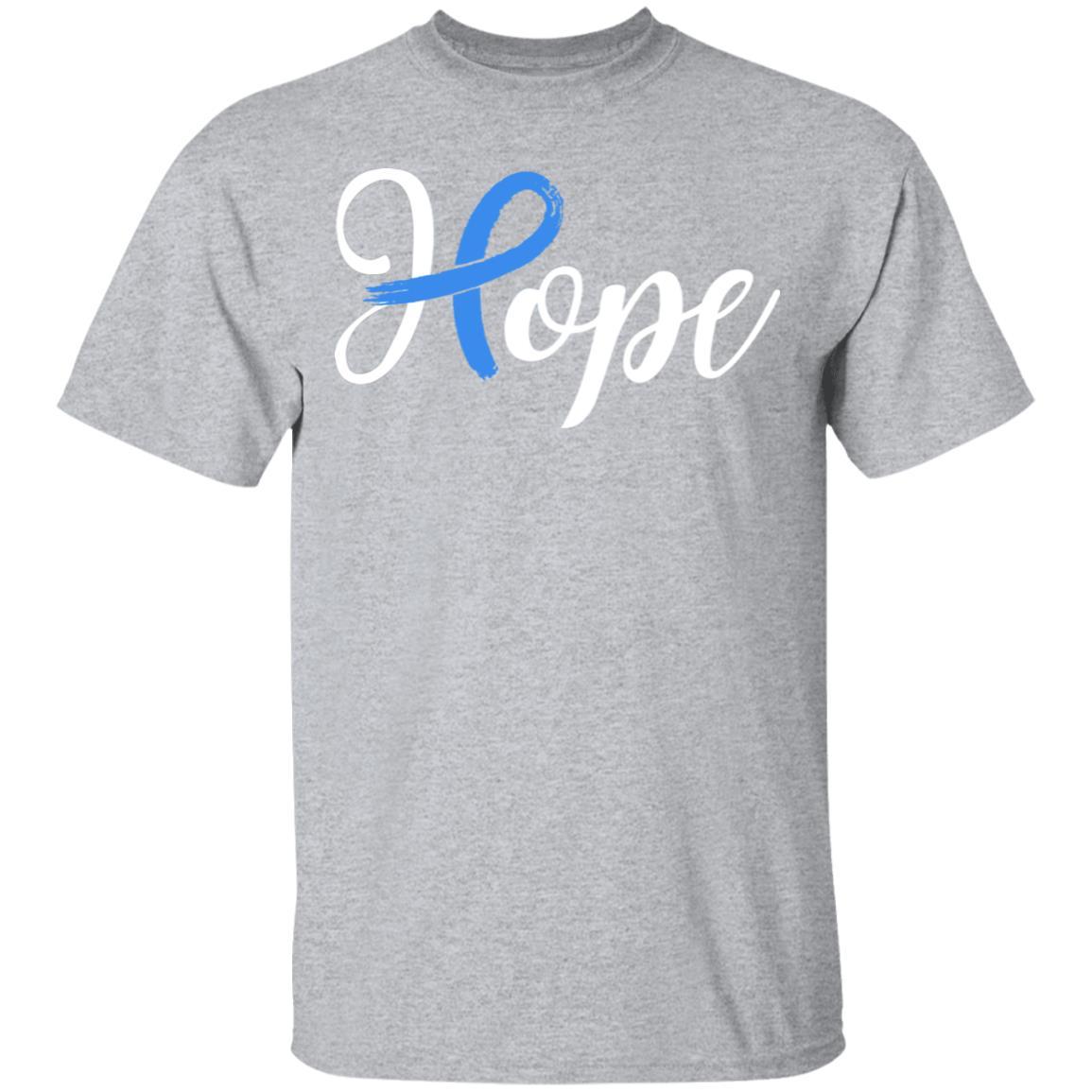 Colon Cancer Awareness Blue Ribbon Hope-T-Shirt & Hoodie-Classic T-Shirt-Sport Grey