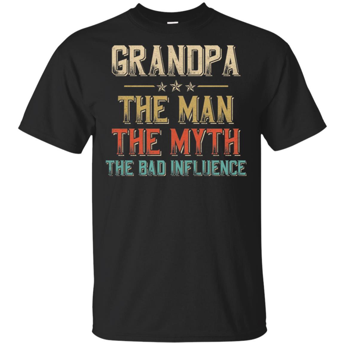 Vintage Grandpa The Man The Myth The Bad Influence-T-Shirt & Hoodie-Classic T-Shirt-Black