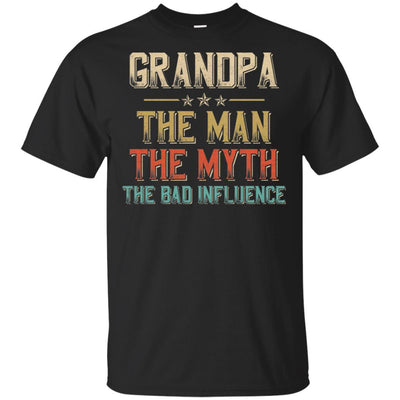 Vintage Grandpa The Man The Myth The Bad Influence-T-Shirt & Hoodie-Classic T-Shirt-Black