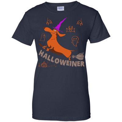 Halloweiner Halloween Dog-T-Shirt & Hoodie-Women's T-Shirt-Navy