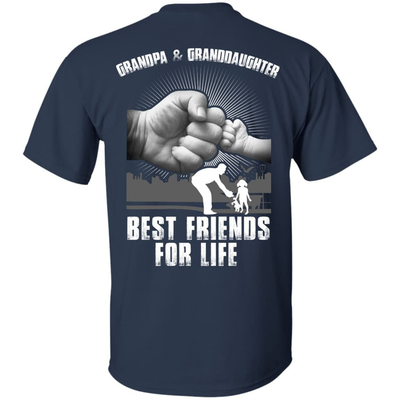 Grandpa And Granddaughter Best Friends For Life-T-Shirt & Hoodie-Classic T-Shirt-Navy