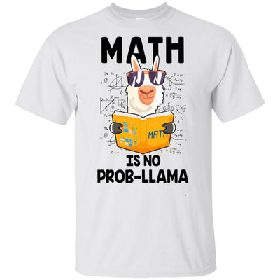 Funny Teacher Student Math Is No Prob Llama Lovers-T-Shirt & Hoodie-Classic T-Shirt-White