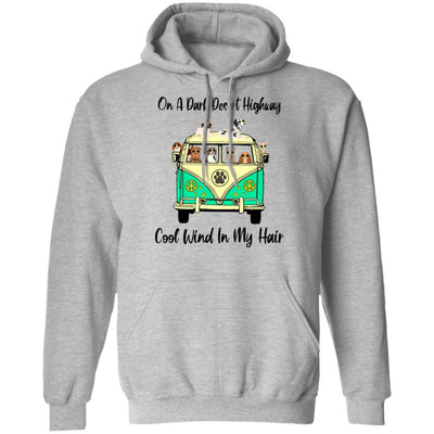On A Dark Desert Highway Dog Feel Cool Wind In My Hair-T-Shirt & Tank Top-Pullover Hoodie-Sport Grey