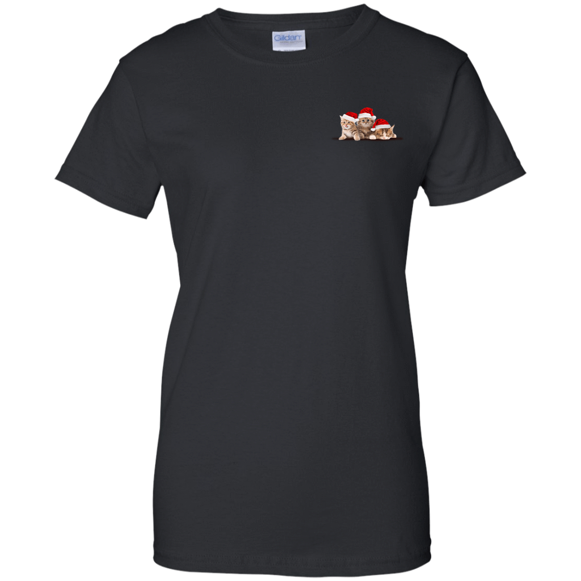 Kitten In A Pocket Cute Cat Christmas-T-Shirt & Hoodie-Women's T-Shirt-Black