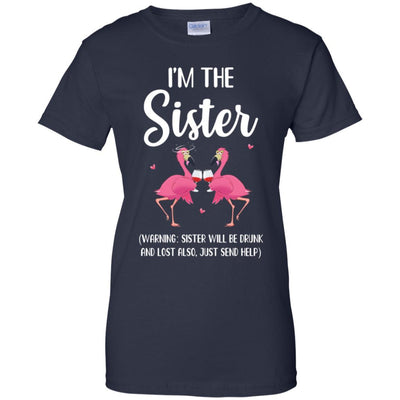If I Lost Or Drunk Please Return To Sister Flamingo-T-Shirt & Tank Top-Women's T-Shirt-Navy