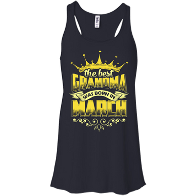 The Best Grandma Was Born In March-T-Shirt & Hoodie-Women's Flowy Racerback Tank-Midnight