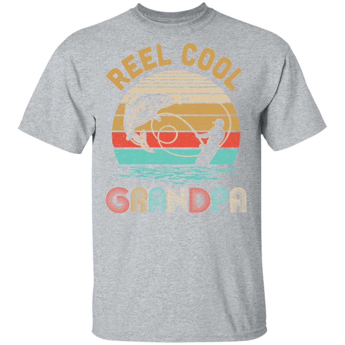 Vintage Reel Cool Grandpa Fish Fishing Father's Day Gift-T-Shirt & Hoodie-Classic T-Shirt-Sport Grey