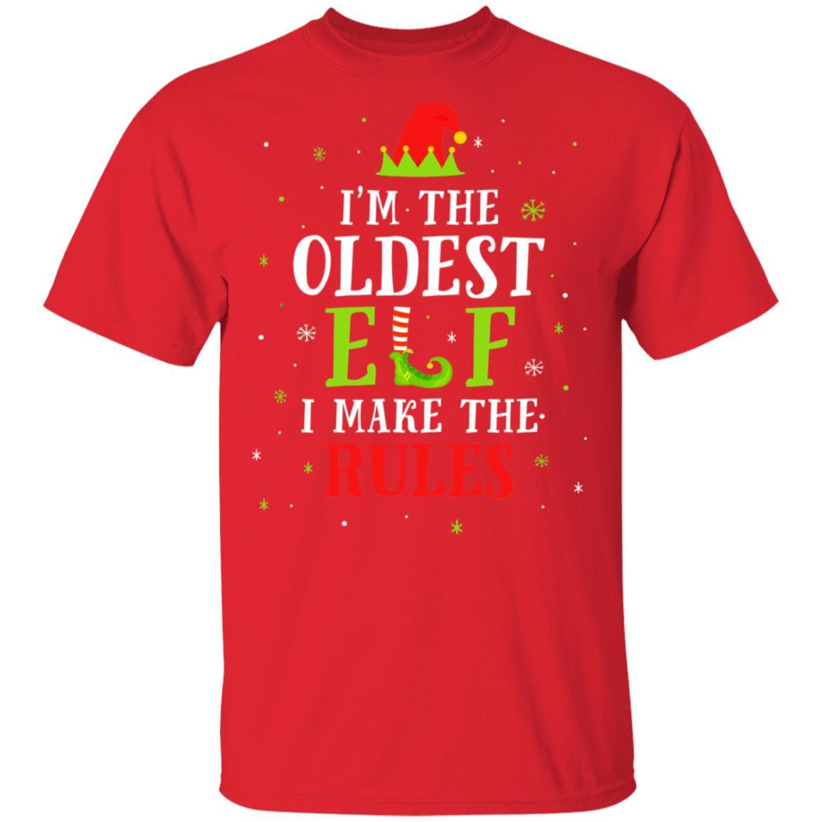 I'm The Oldest Elf Family Matching Funny Christmas Gift-T-Shirt & Sweatshirt-Classic T-Shirt-Red