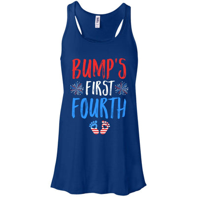 4th Of July Pregnancy Announcement Bump's First Fourth-T-Shirt & Tank Top-Women's Flowy Racerback Tank-True Royal