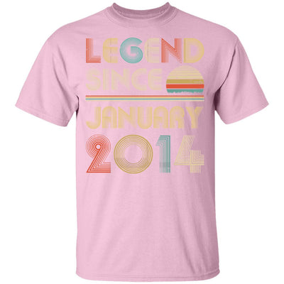 Legend Since January 2014 Vintage 7th Birthday Gifts Youth-Youth Shirt-Youth T-Shirt-Light Pink