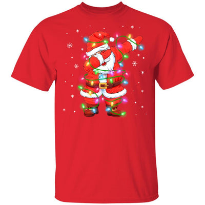 Dabbing Santa Shirt For Boys Girls Christmas Tree Lights-T-Shirt & Sweatshirt-Classic T-Shirt-Red