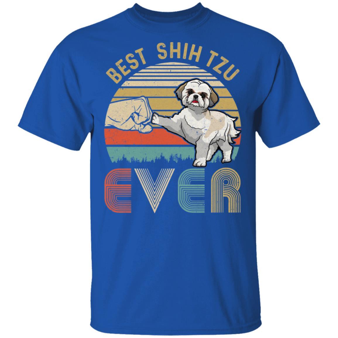 Vintage Best Shih Tzu Dad Ever Bump Fit Funny Dad Gifts-T-Shirt & Hoodie-Classic T-Shirt-Royal