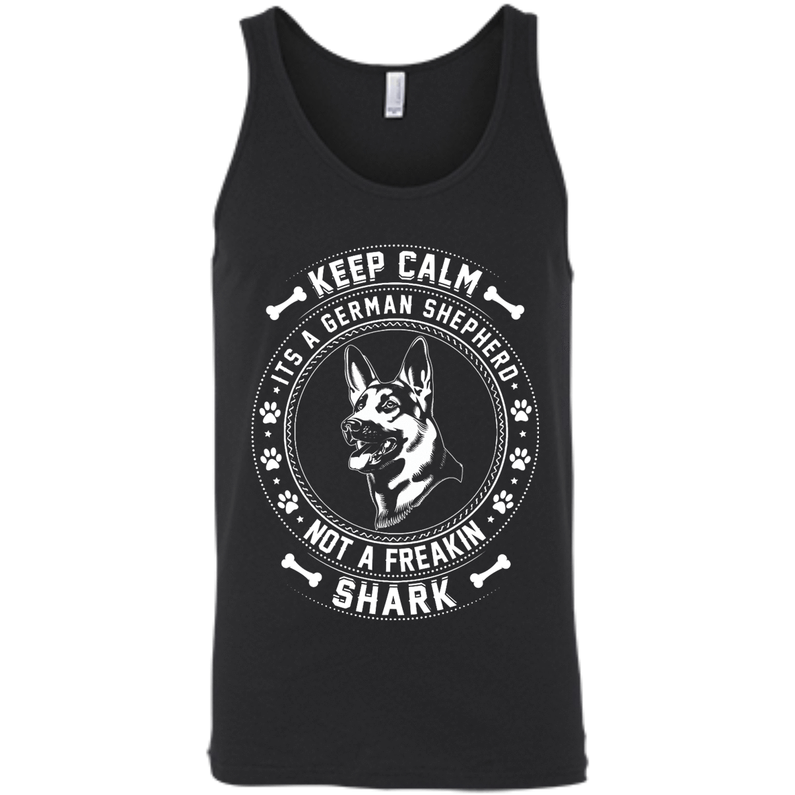 Keep Calm It's A German Shepherd Not A Freaking Shark-T-Shirt & Hoodie-Unisex Tank-Black