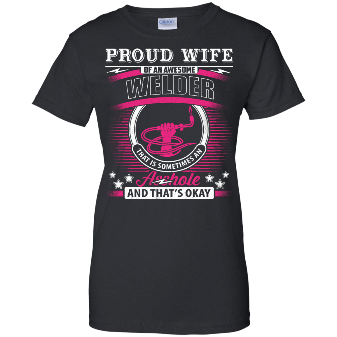 Proud Wife Of An Awesome Welder-T-Shirt & Hoodie-Women's T-Shirt-Black