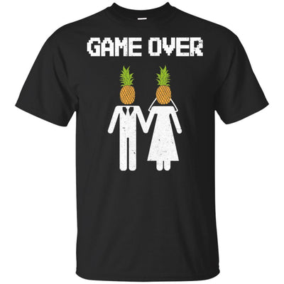 Pineapple Game Over Funny Wedding Bachelor Party-T-Shirt & Hoodie-Classic T-Shirt-Black