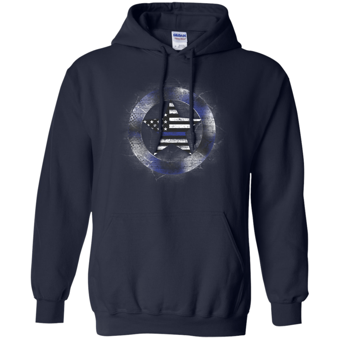 Thin Blue Line Support-T-Shirt & Hoodie-Pullover Hoodie-Navy