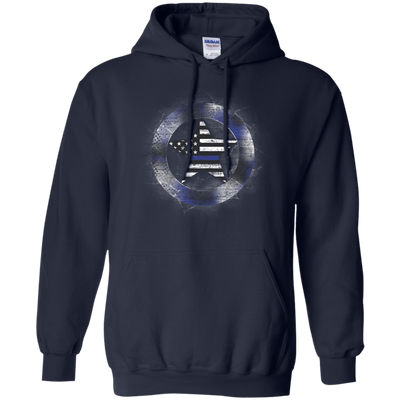 Thin Blue Line Support-T-Shirt & Hoodie-Pullover Hoodie-Navy
