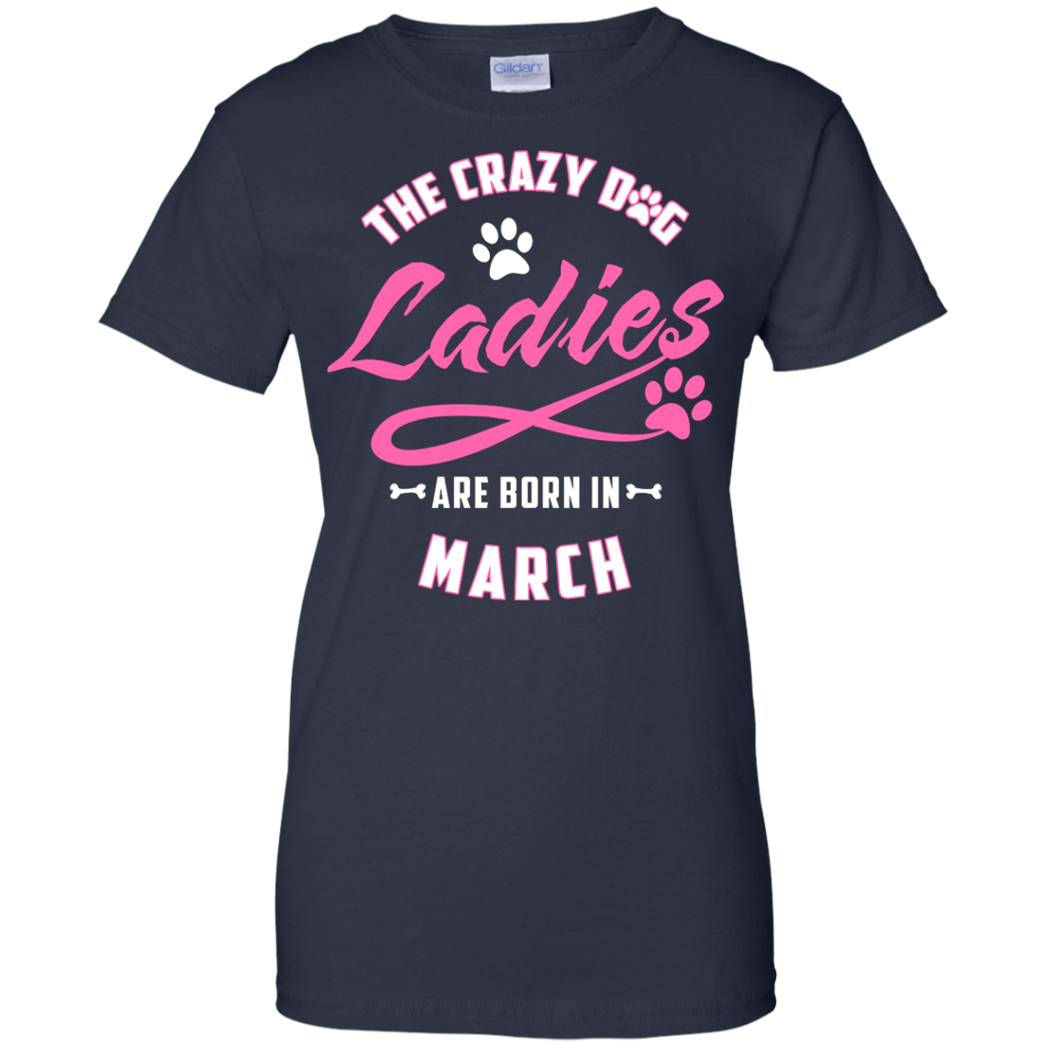 The Crazy Dog Ladies Are Born In March-T-Shirt & Hoodie-Women's T-Shirt-Navy