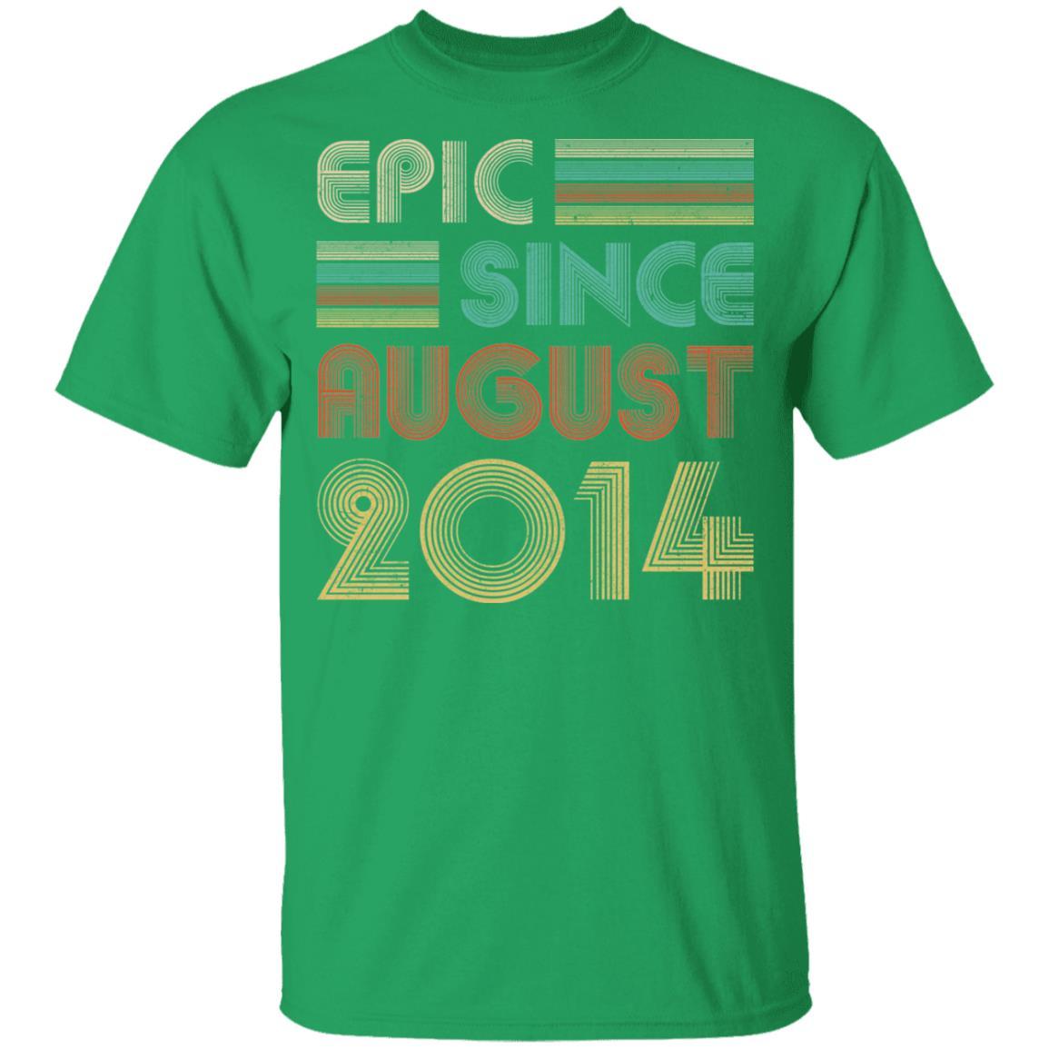 Epic Since August 2014 Vintage 7th Birthday Gifts Youth-Youth Shirt-Youth T-Shirt-Irish Green
