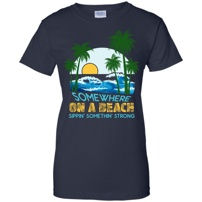 Somewhere On A Beach-T-Shirt & Hoodie-Women's T-Shirt-Navy