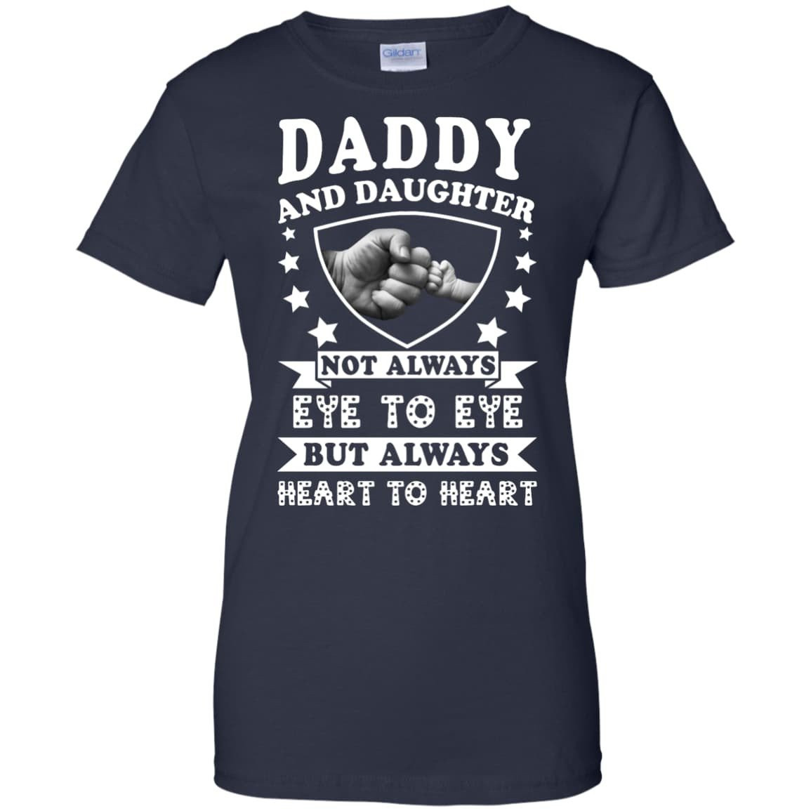 Daddy And Daughter Not Always Eye To Eye-T-Shirt & Hoodie-Women's T-Shirt-Navy