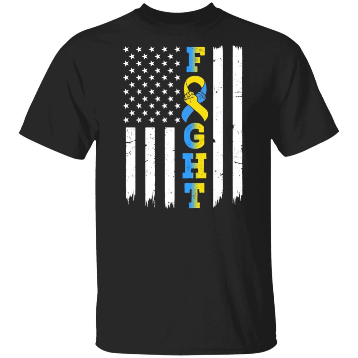 Down Syndrome Awareness American Flag Distressed