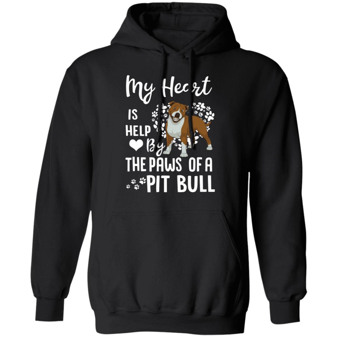 My Heart Is Held By The Paws Of A Pit Bull Lover-T-Shirt & Hoodie-Pullover Hoodie-Black